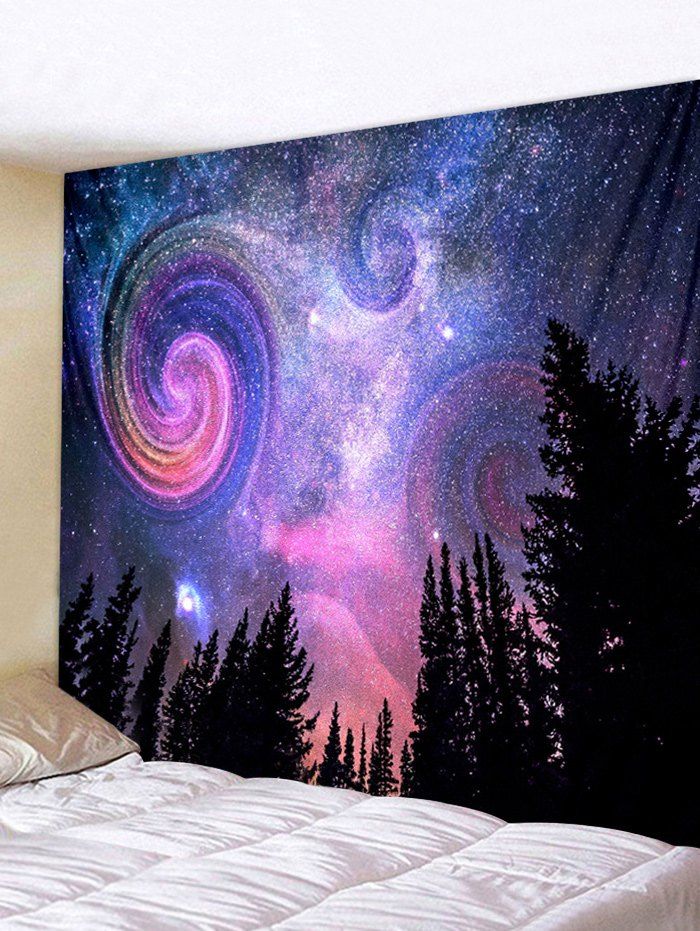 

Wall Hanging Art Galaxy Forest Print Tapestry, Multi