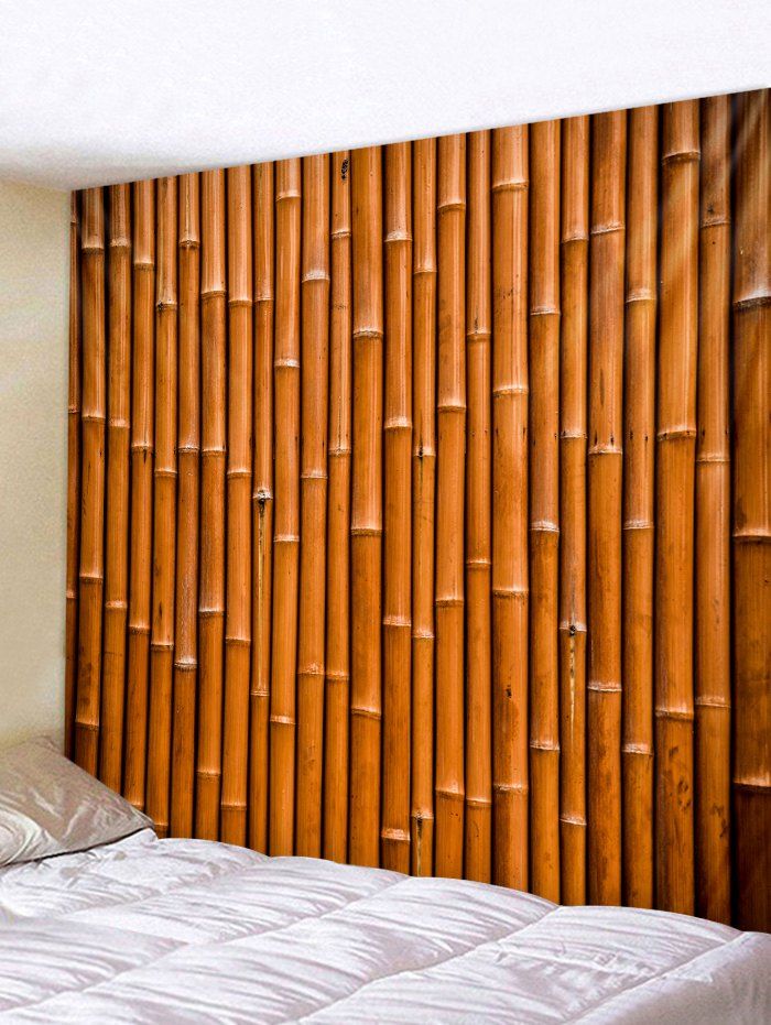 

Bamboo Pattern Tapestry Hanging Decor, Light brown