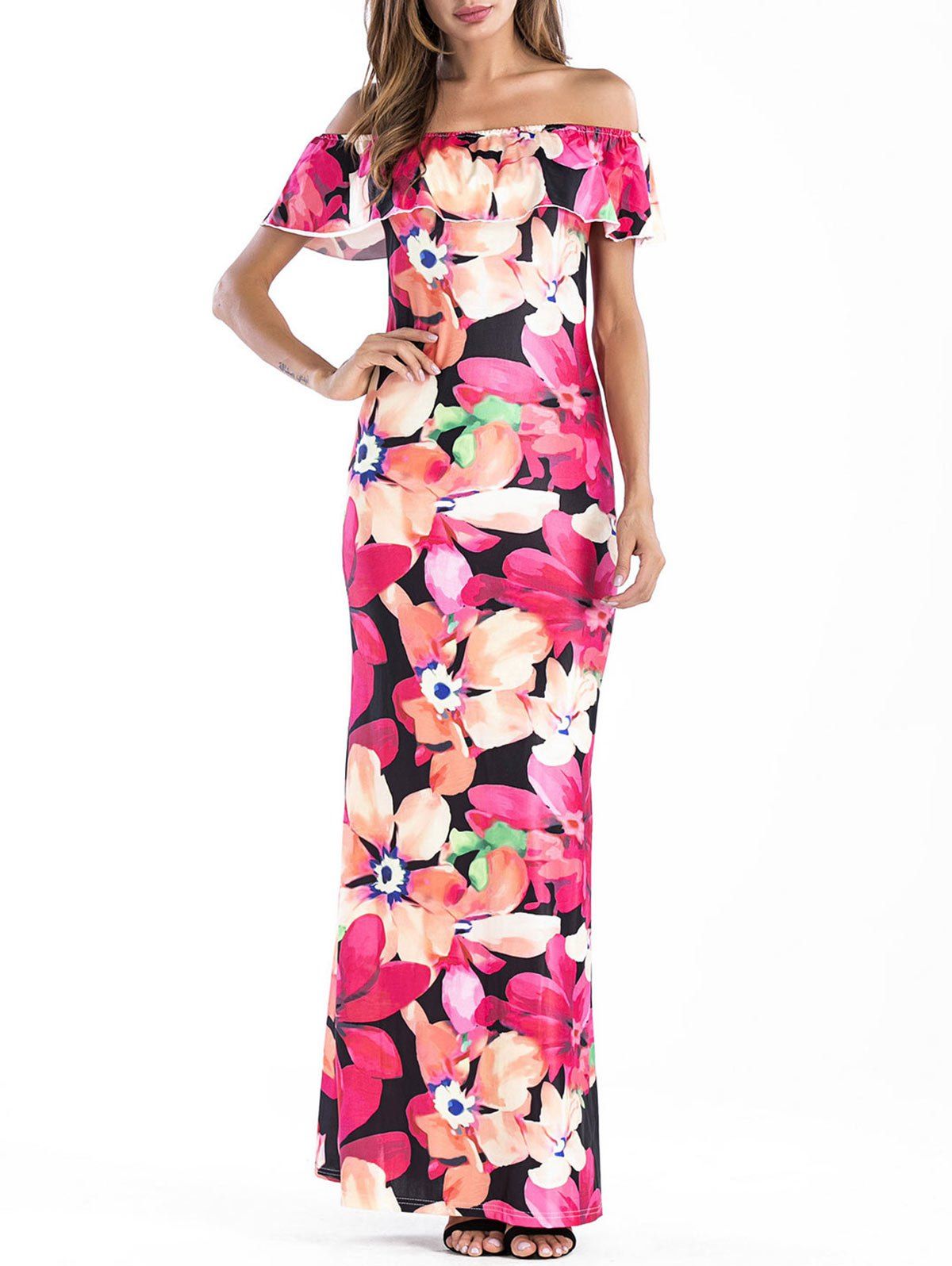 

Off The Shoulder Floral Maxi Dress, Multi