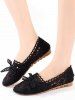 Hollow Out Bow Decorated Flat Heel Ballet Flats -  