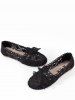 Hollow Out Bow Decorated Flat Heel Ballet Flats -  