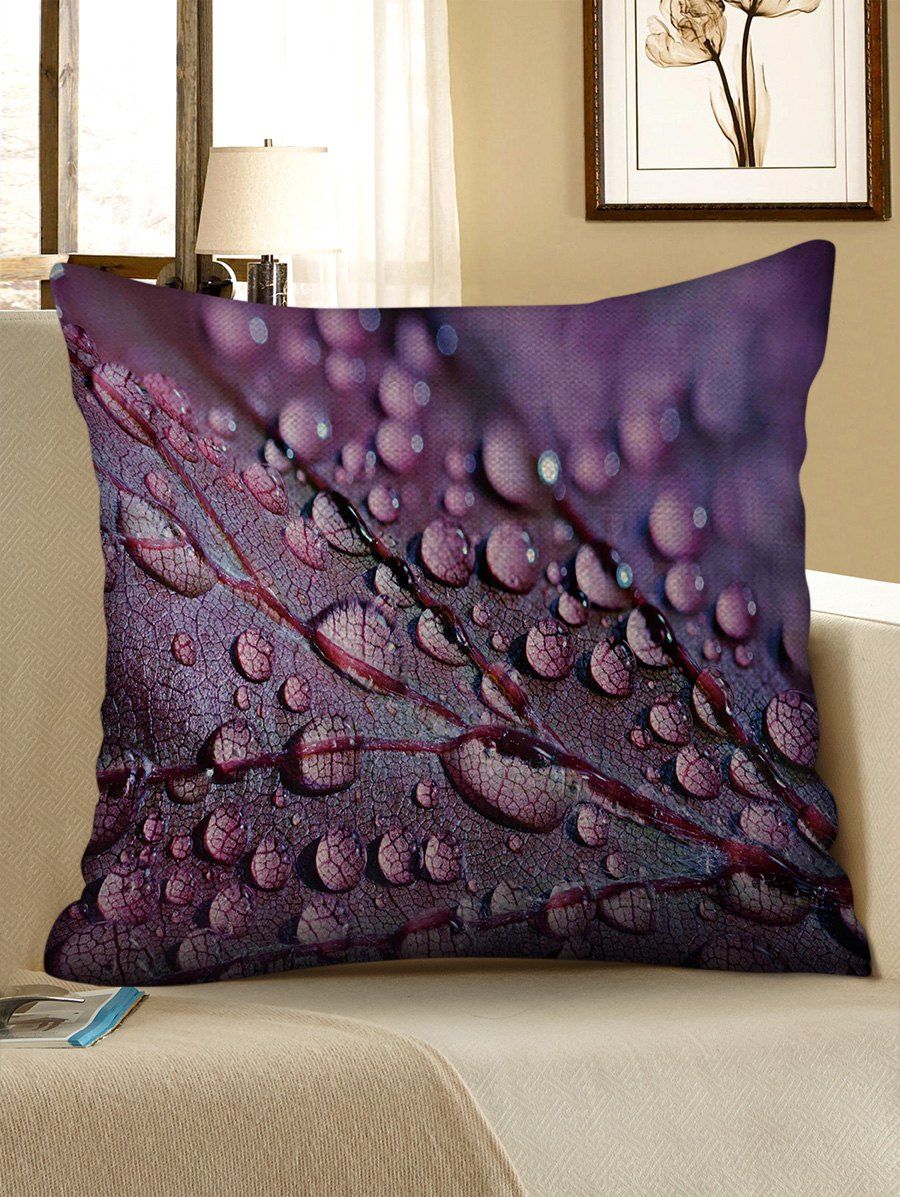 

Leaf Texture Print Decorative Linen Sofa Pillowcase, Purple