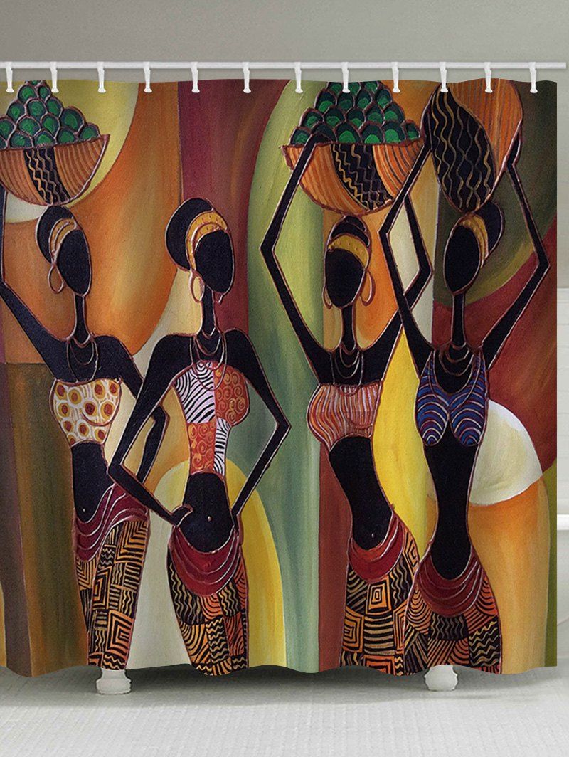 

African Tribal Girls Print Shower Curtain, Multi