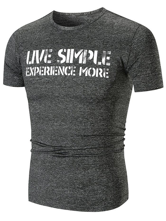 

Slim Fit Letter Print T-shirt, Black
