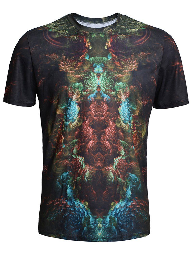 

Dense Print Casual Tee Shirt, Firebrick