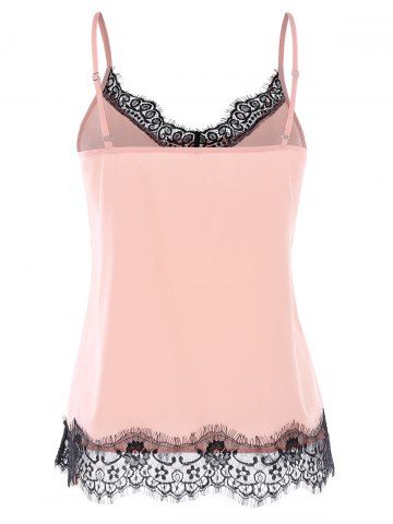 

Lace Trim Slip Top, Light pink