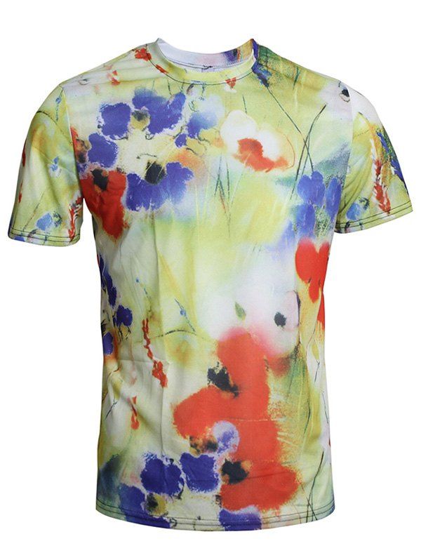 

Colorful Wash Painting Print Tee Shirt, Goldenrod