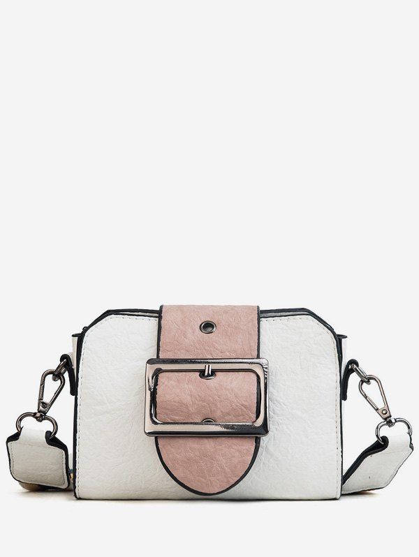 

Leisure Outdoor Dating Color Block Crossbody Bag, White