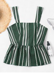 Striped Peplum Tank Top -  