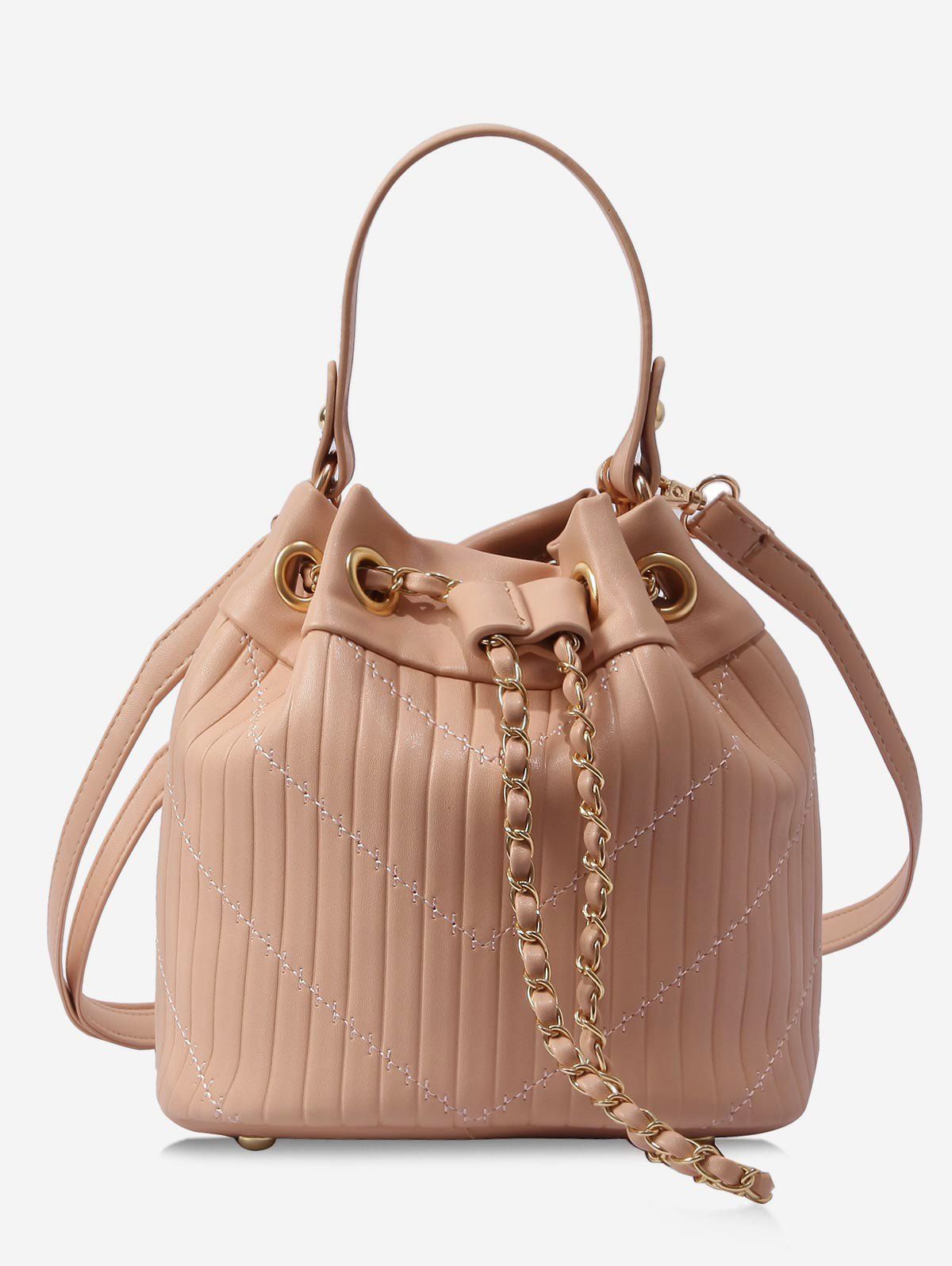 

Striped Stitching Leisure String Handag, Pink