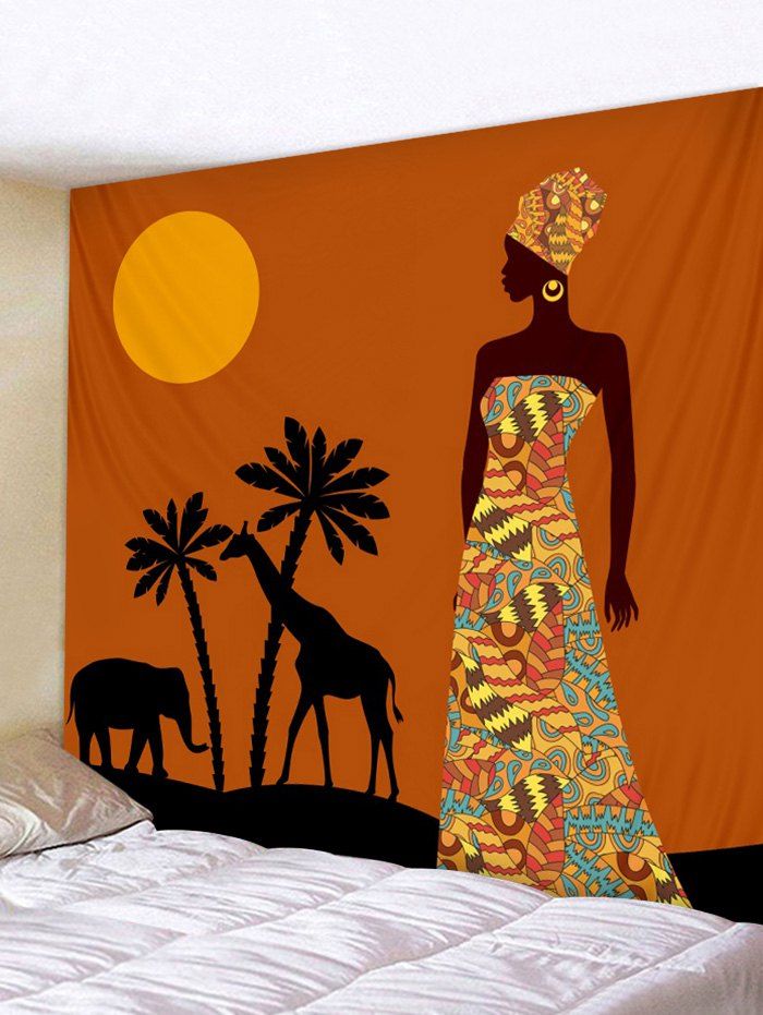 

Wall Hanging Art African Girl Print Tapestry, Multi