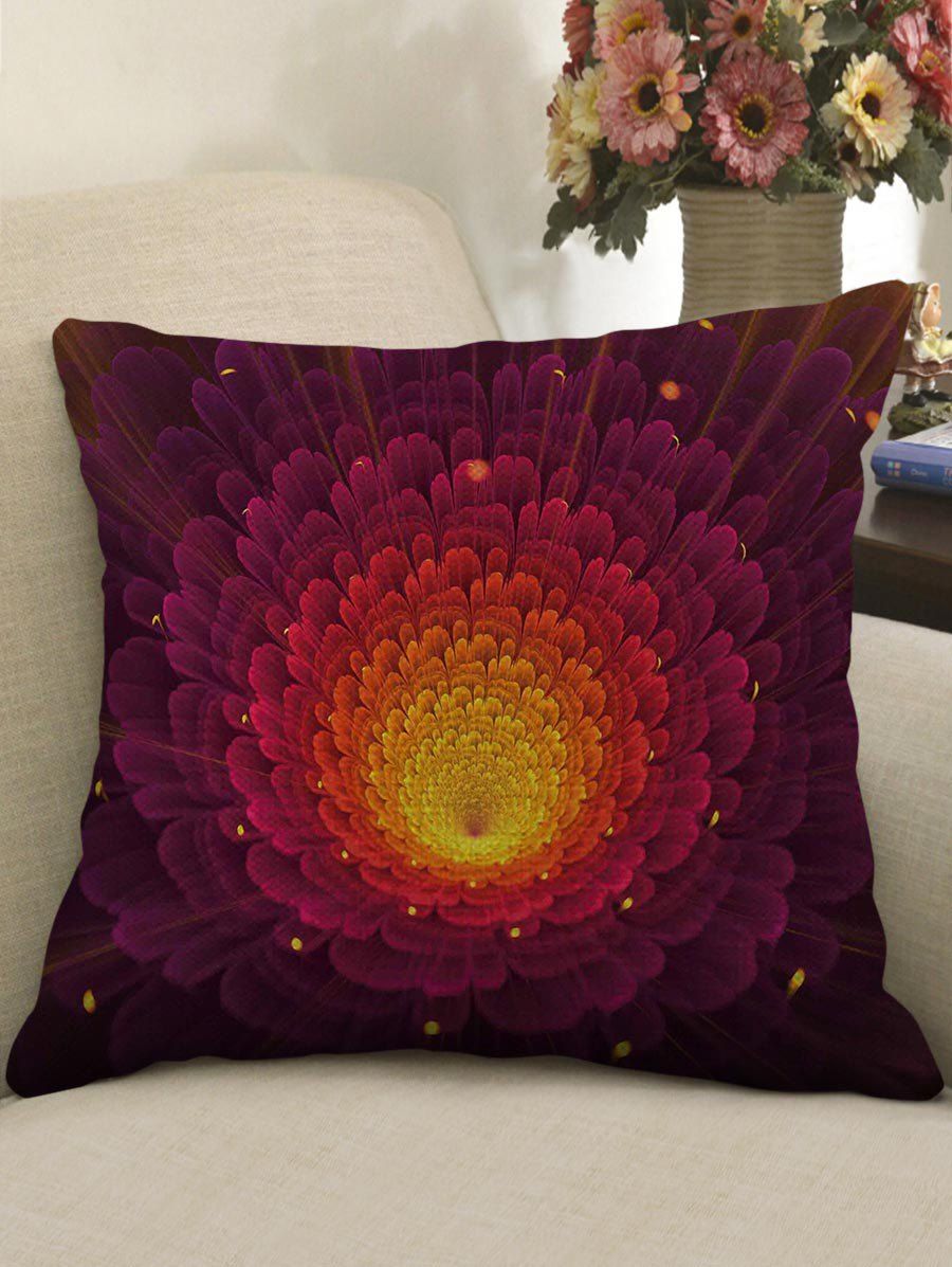 

Ombre Flower Print Decorative Linen Sofa Pillowcase, Multi