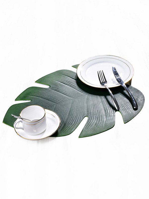 

Non-slip Oil-proof Tropical Leaf Placemat, Green