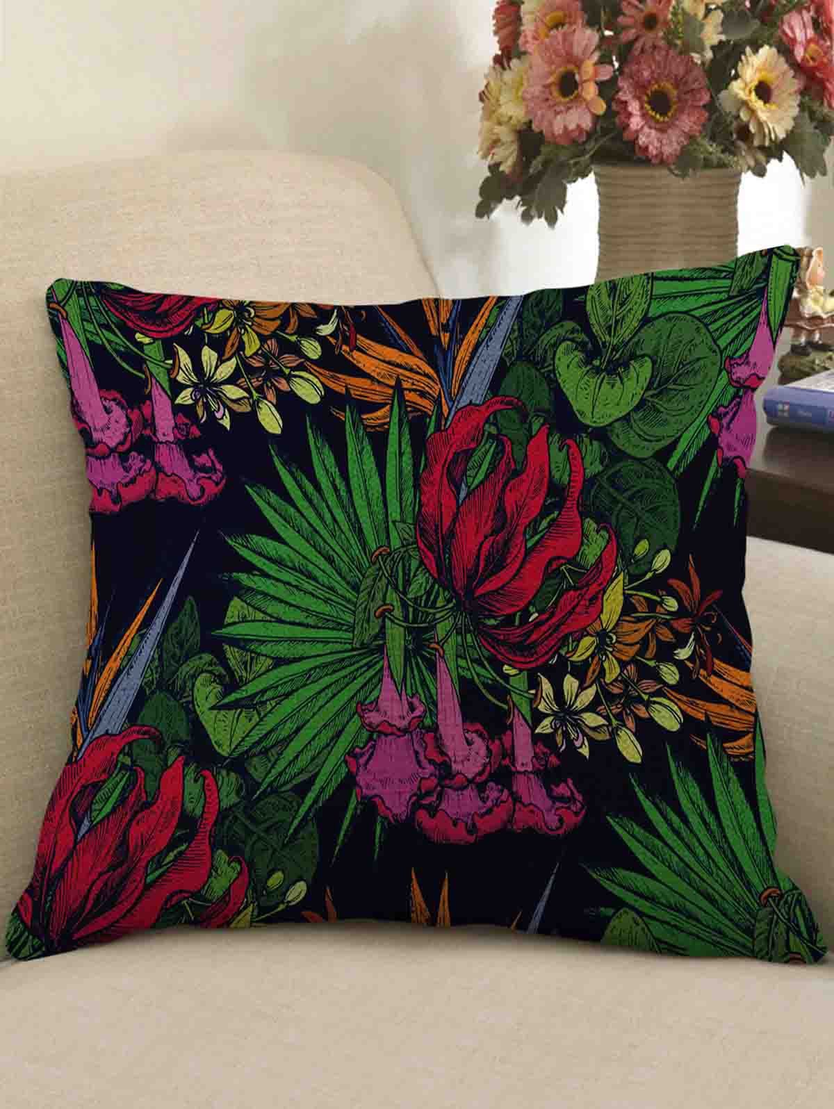 

Tropical Print Decorative Linen Sofa Pillowcase, Multi