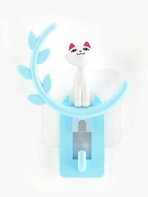 

Cartoon Cat Removable Suction Cup Wall Hook Hanger, Blue