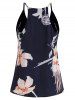 Zipper Insert Floral Print Cami Top -  