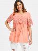 Crochet Short Sleeve Blouse -  