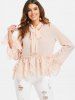 Flared Sleeve Flounce Blouse -  