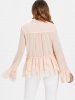 Flared Sleeve Flounce Blouse -  