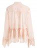 Flared Sleeve Flounce Blouse -  