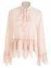 Flared Sleeve Flounce Blouse -  