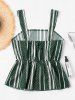 Striped Peplum Tank Top -  