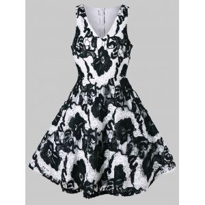 

Lace Mini A Line Dress, Black