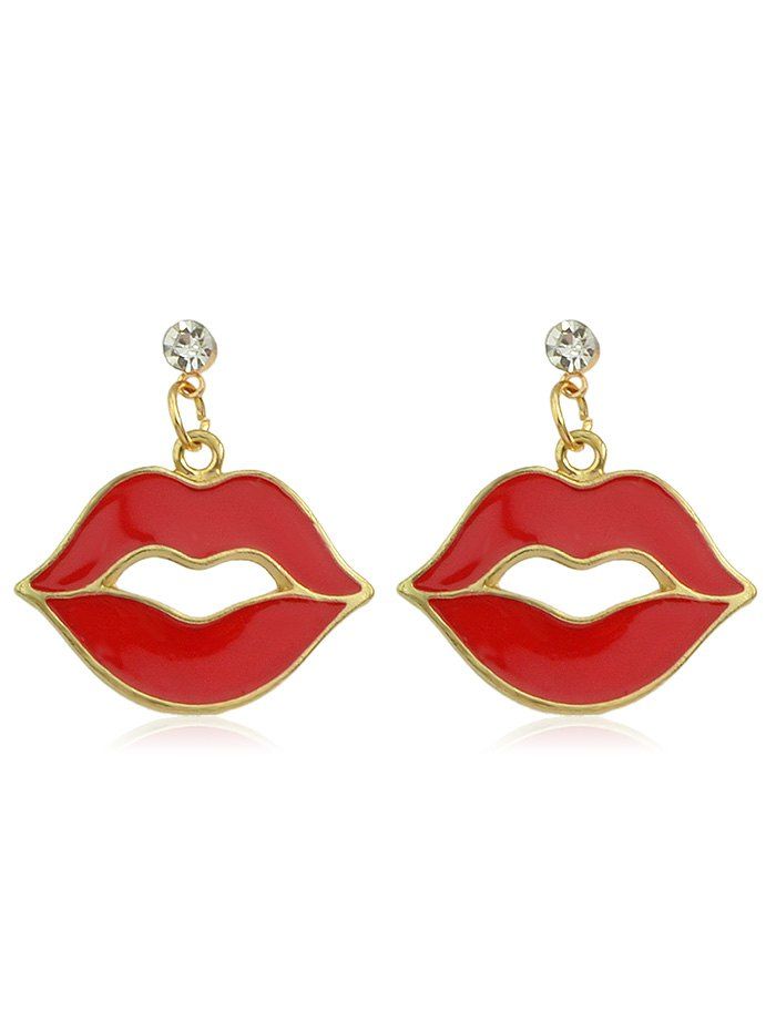 

Rhinestone Red Lip Earrings