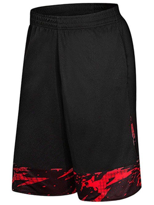

Two-pocket Casual Knee Length Gym Shorts, Red