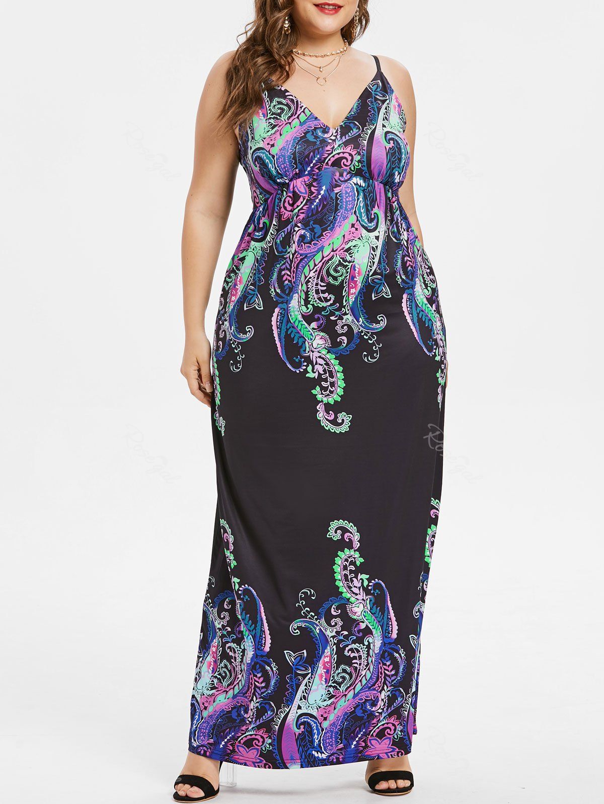 plus size maxi slip dress