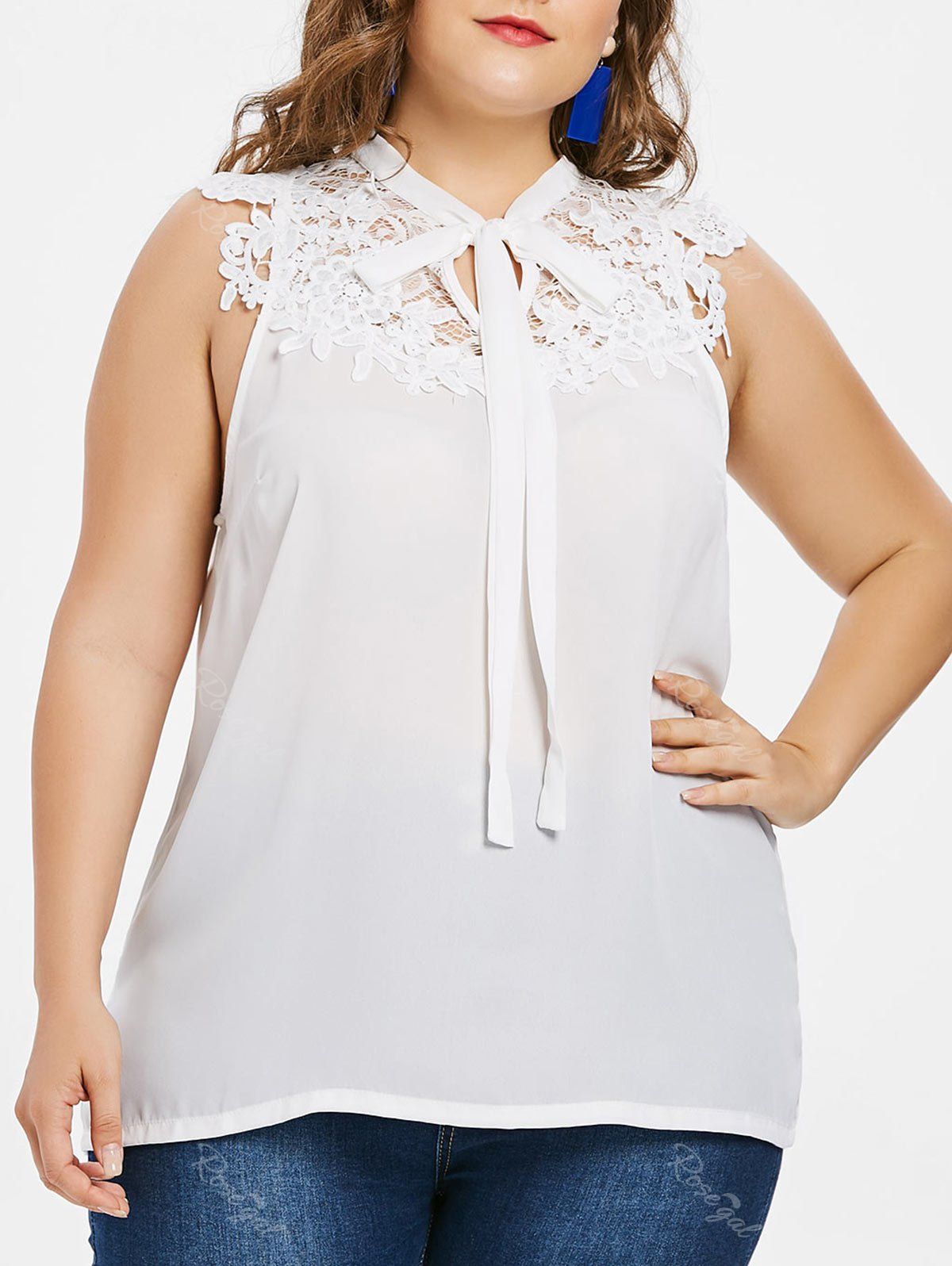 27-off-plus-size-lace-applique-sleeveless-blouse-rosegal