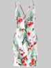Robe en Camisole Superposée et à Imprimé Tropical -  