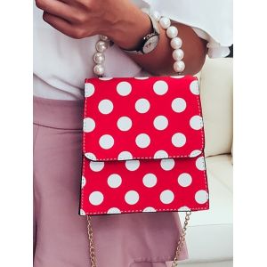 Vintage Color Block Polka Dot Flap Handbag -  