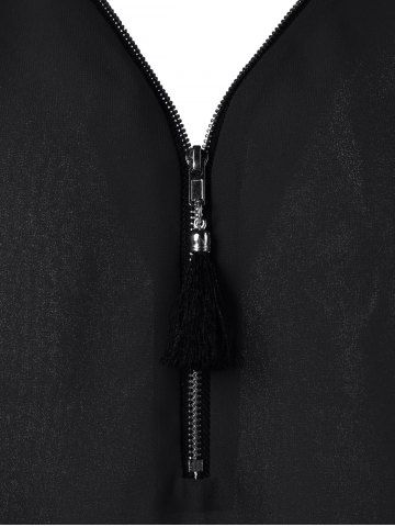 

Criss Cross Layered High Low Tank Top, Black