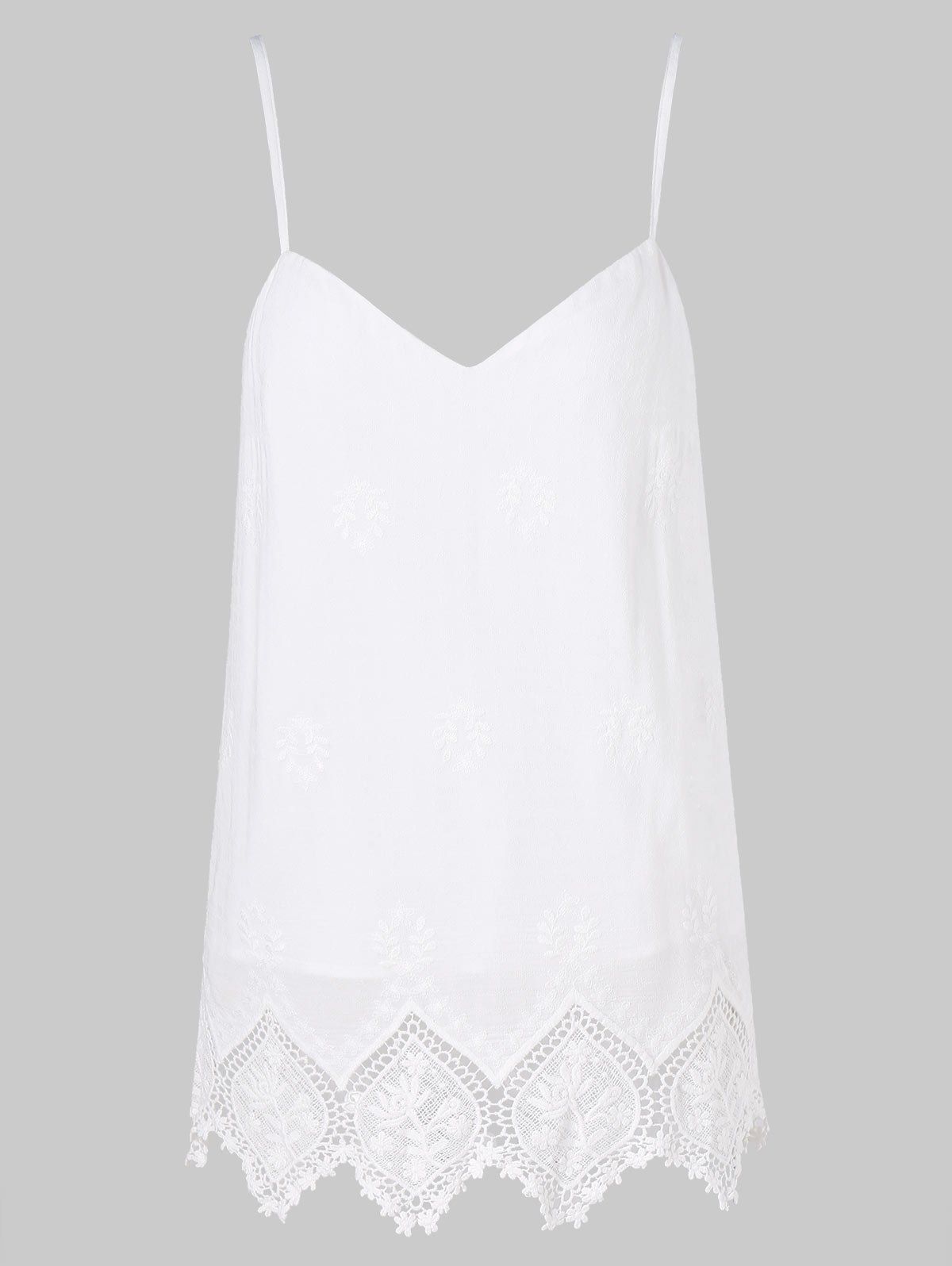 

Hollow Out Wave Cut Tank Top, White