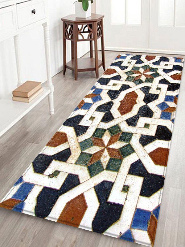 

Ethnic Geometric Print Floor Rug, Multi