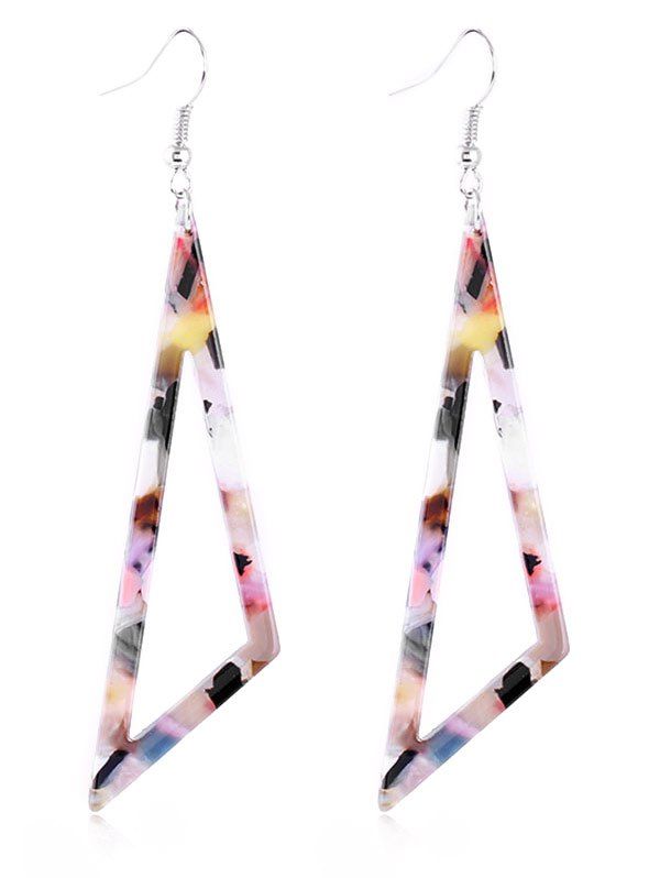 

Hollowed Triangle Acrylic Hook Earrings, Multi