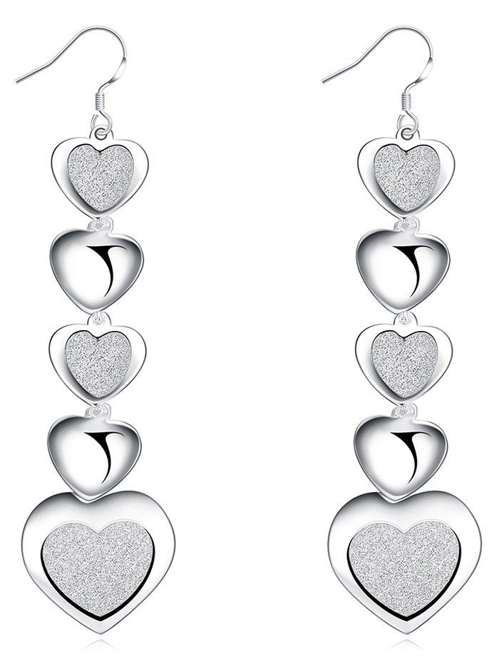 

Vintage Sterling Silver Heart Hook Drop Earrings