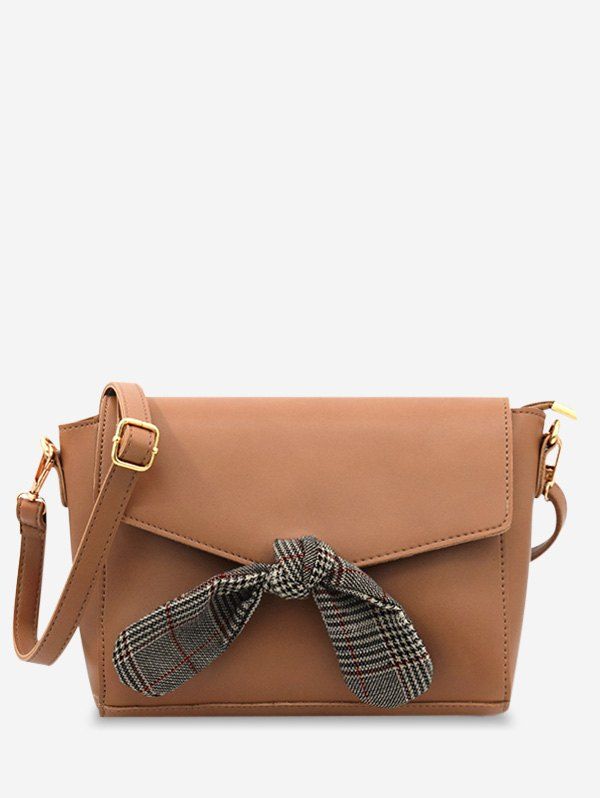 

Envelope Flap Bowknot Minimalist Crossbody Bag, Brown