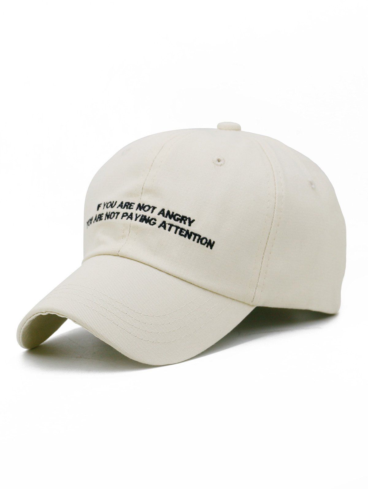 

Letter Sentence Embroidery Adjustable Baseball Cap, Light khaki