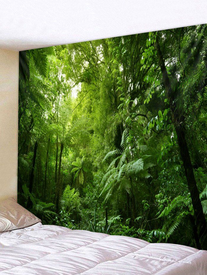 

Leaf Tree Pattern Wall Tapestry Hanging Decor, Jungle green