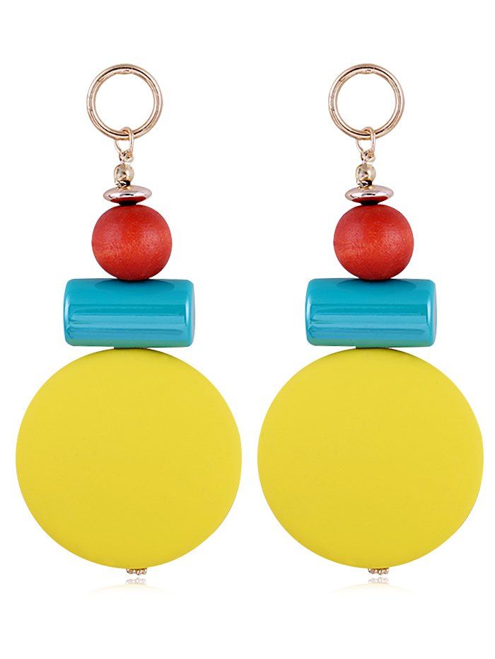 

Cute Round Balls Resin Drop Earrings, Yellow