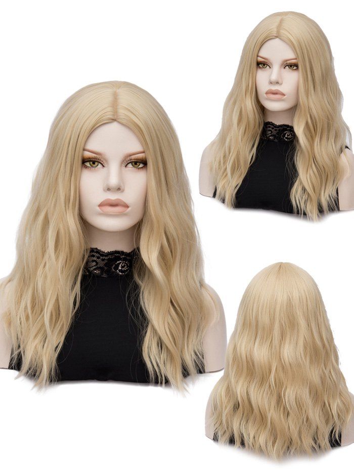 

Centre Parting Shaggy Wavy Heat Resistant Synthetic Wig, Gold