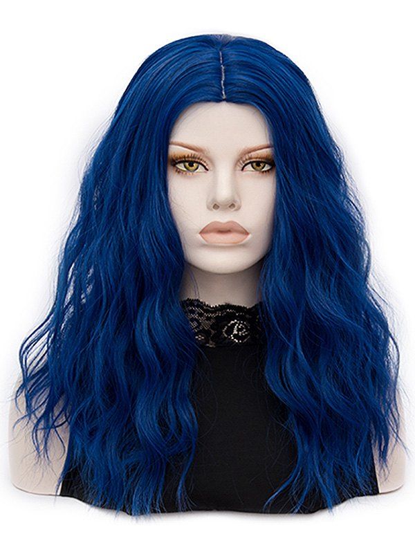 

Long Wavy Middle Part Synthetic Cosplay Wig, Royal blue