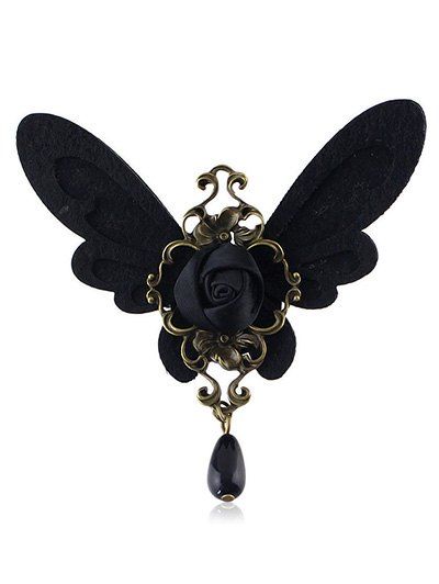 

Vintage Butterfly Decorative Shirt Dress Brooch, Black