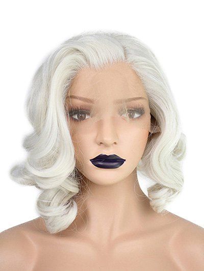

Medium Side Bang Wavy Lace Front Cosplay Synthetic Wig, White