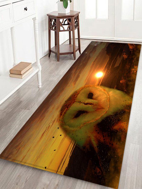

Uhommi Adorable Owl Print Print Water Absorption Floor Rug, Dark goldenrod