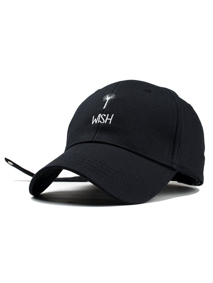 

Stylish I WISH Embroidery Graphic Hat, Black