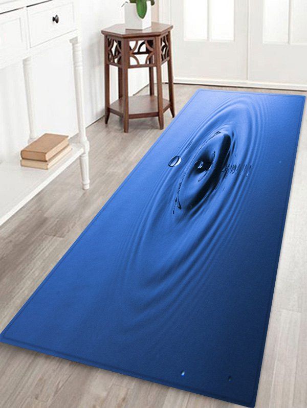 

Water Drop Pattern Water Absorption Area Rug, Ocean blue