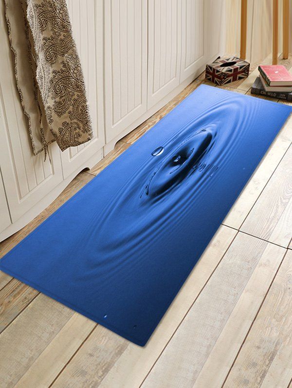 

Water Drop Pattern Water Absorption Area Rug, Ocean blue